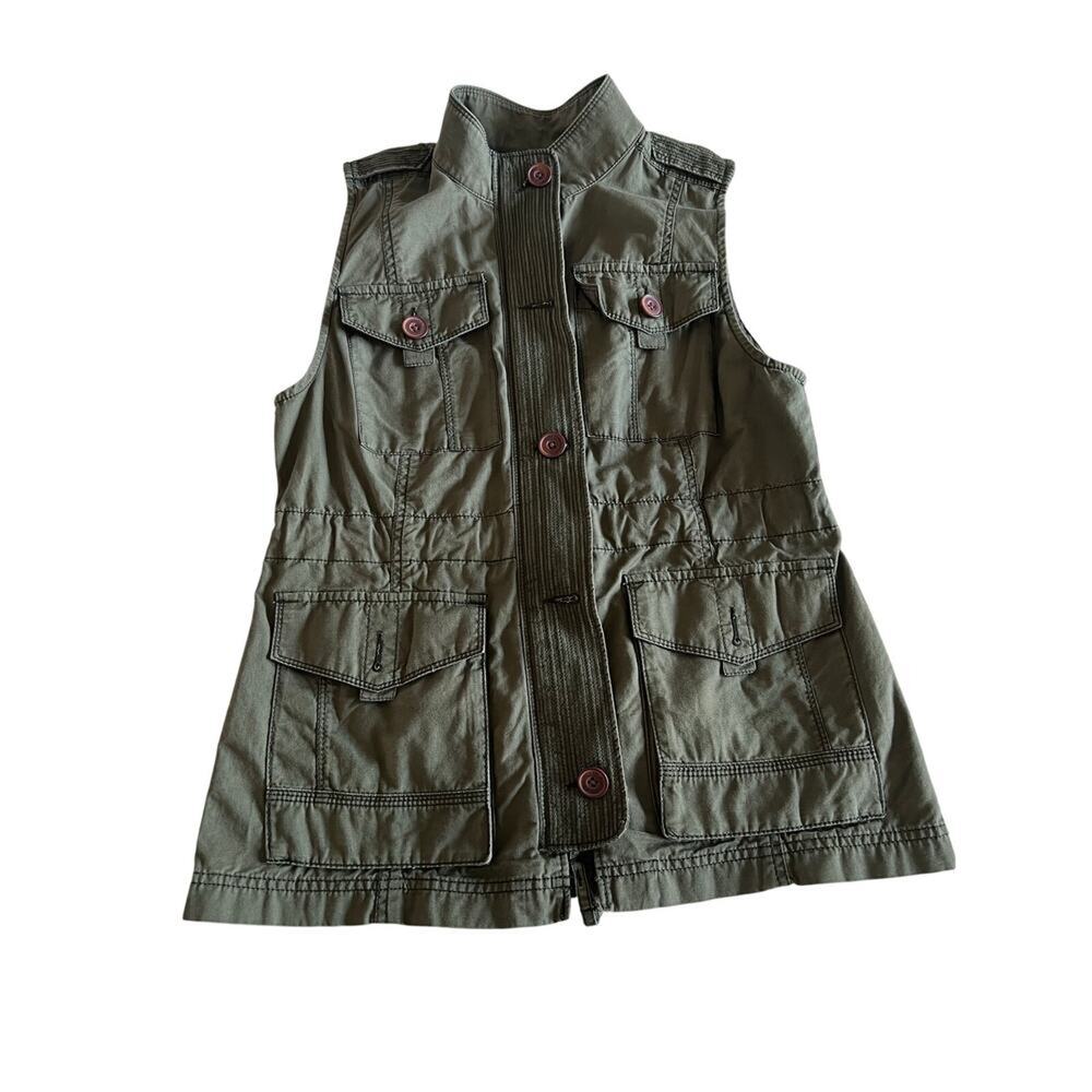 NEW W TAG Abercrombie & Fitch Utility Safari Vest Army Green – Size Med Cargo
